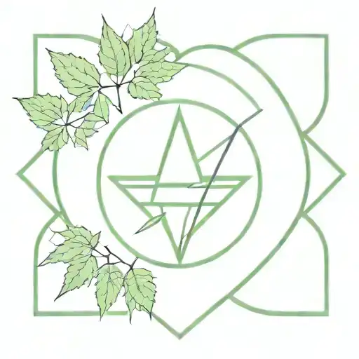 Heart Chakra Symbol With Marijuana Leaves Black Grey And A Little Bit Of Green