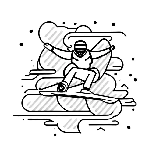 Snowboarder Rolls Down The Mountain