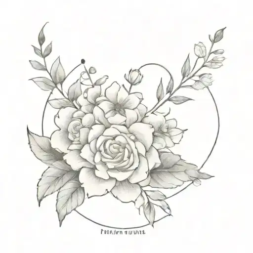 Roman Numerals Mixed With Flower Blooming