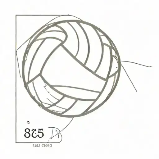 A Minimalist Outline Of A Volleyball With The Coordinates Of Puerto Rico Inside