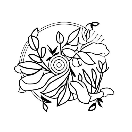 Triniry With Olive Leaves In The Circle