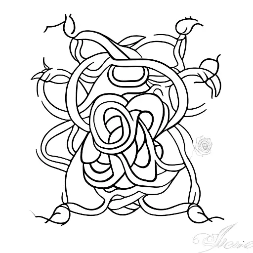 A Minimalist Tattoo Of A Snake Intertwined With A Rose