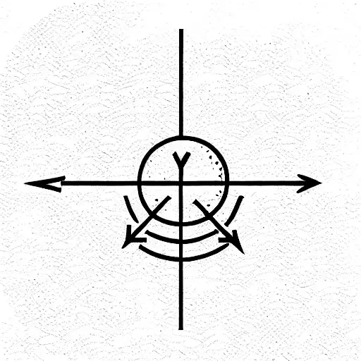 Two Arrows Crossed In X And A Circle In The Middle