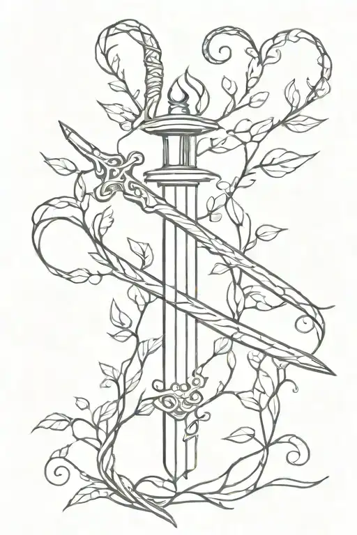 Sword And Vines Growing