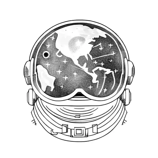 Astronaut With Reflection Of Earth In The Helmet
