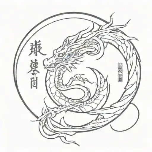 Sun Tzu Quote With A Dragon Intertwined