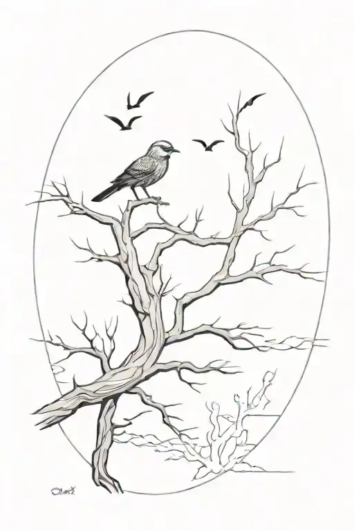 Bristlecone Pine With Bird Perched