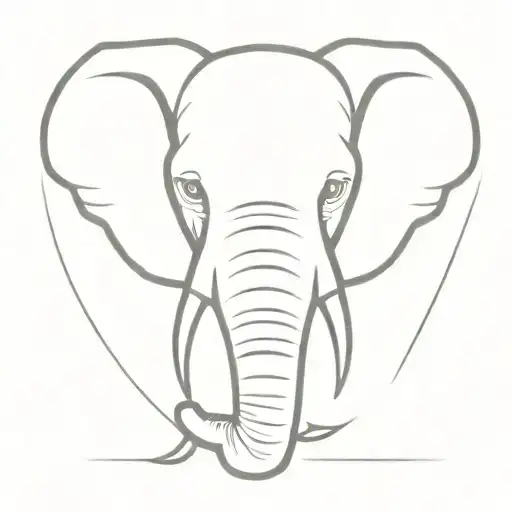 Elephant Head Using The Name Emmie Embedded In The Outline