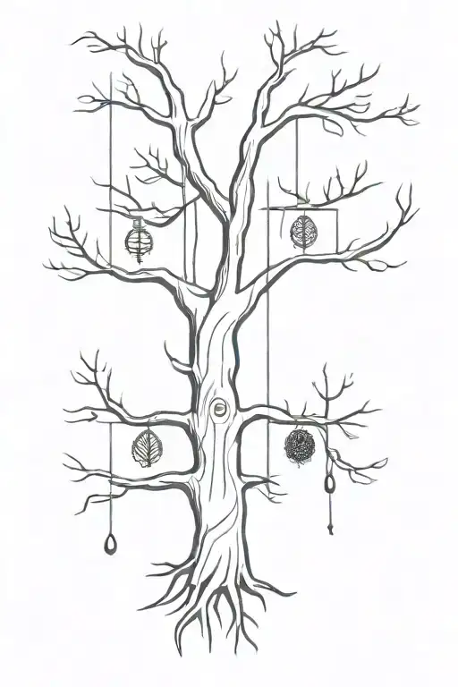 Tree With Hanging Masks