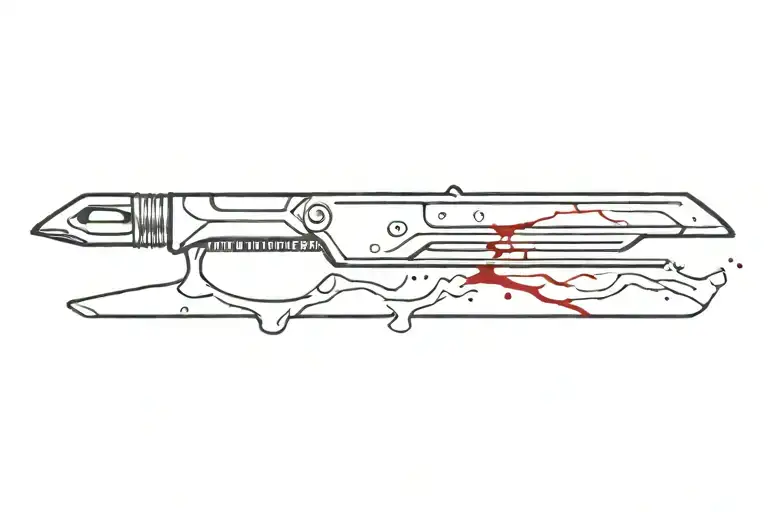 Medical Scalpel With Blood On It Blade