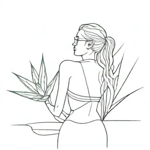 Woman And Agave Plant