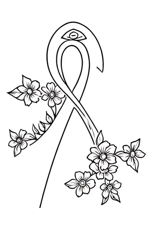 Ankh And 8 Flowers For Back