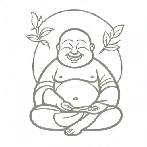 Laughing Buddha Meditating Figure