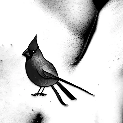 Cardinal With Pink Breast Cancer Ribbon Wrapped Around It