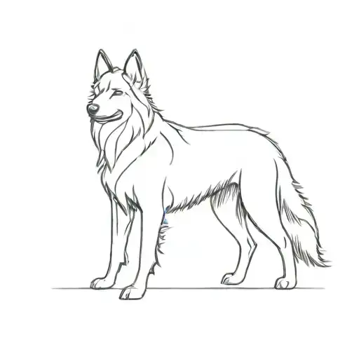 Outline Of A Groenendael Belgian Shepherd Dog 4K