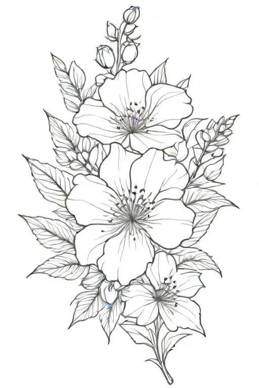 Black And White January And August Birth Flower Bouquet