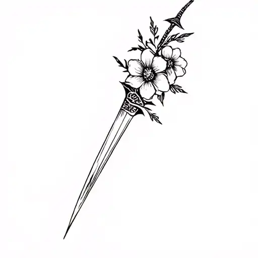 Dagger With Flowers