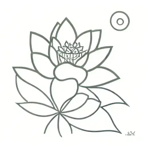 Lotus Flower And Moon