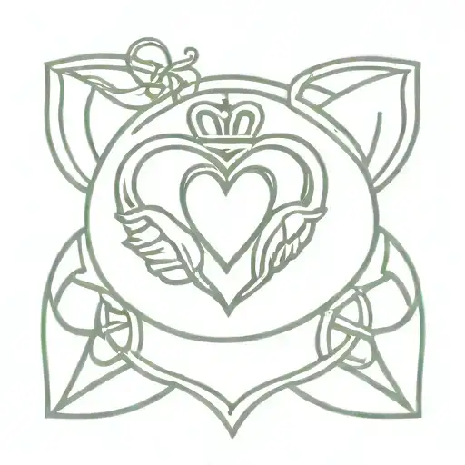 Celtic Claddagh Design With Celtic Knot Intertwined