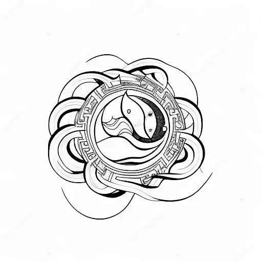 A Minimalist Tattoo Of The Phases Of The Moon Intertwined With Greek Goddess Symbols