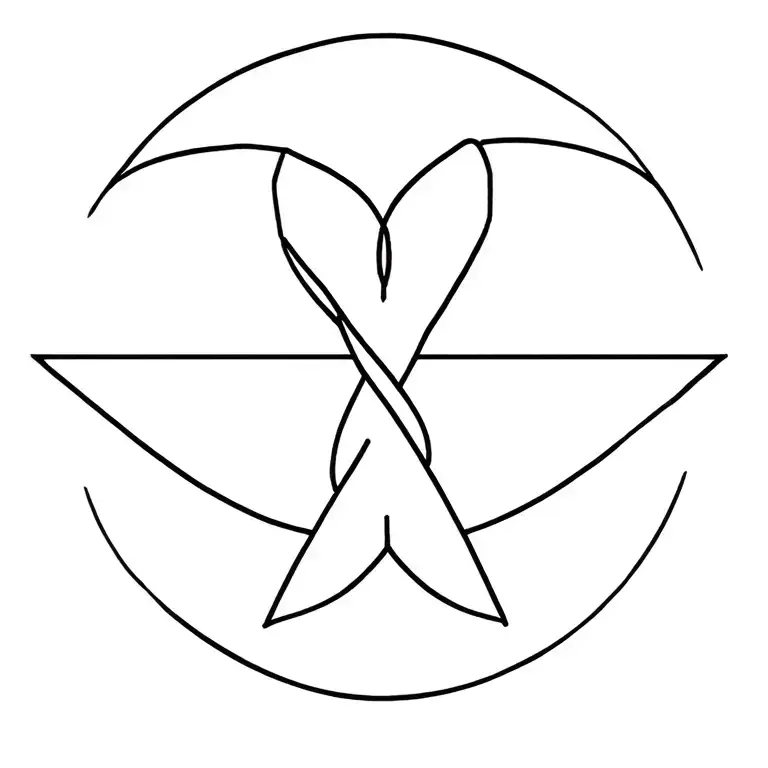 Simple Breast Cancer Ribbon With Cross Intertwined