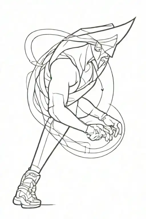 Black And White Tattoo On The Forearm In A Minimalist Style On The Theme Of The Game