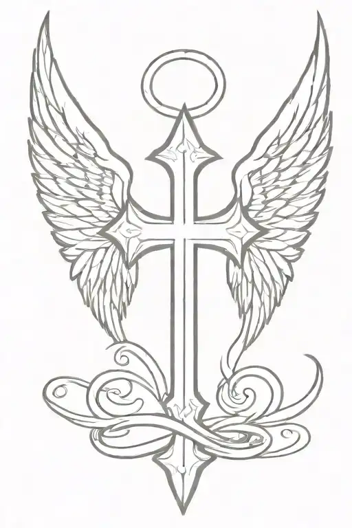 Scottish Cross With Angel Wings