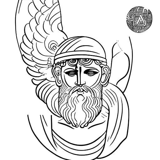 Greek God Atlas Drawn In One Line