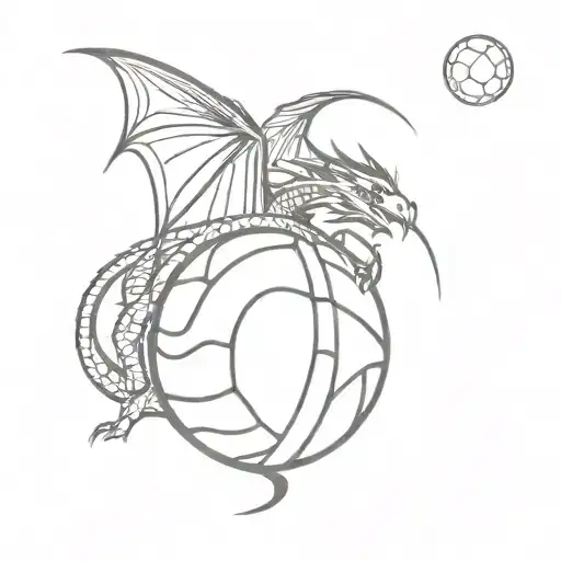 Flying Dragon With Volley Ball