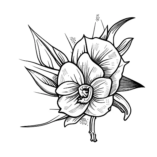 Finch Bird With A Daffodil