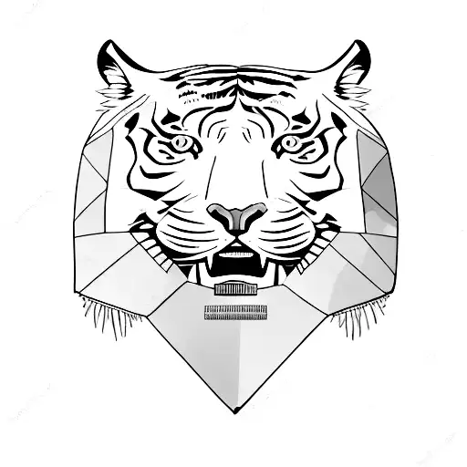 Tiger Holding A Shield In His Paws