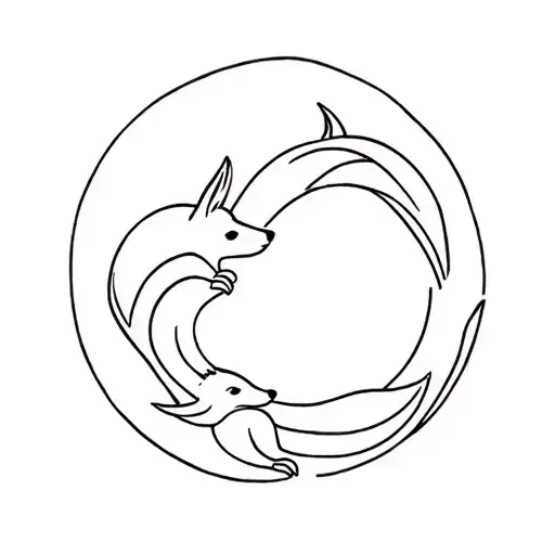 Fox And Squirrel Chasing Eachother In A Circle