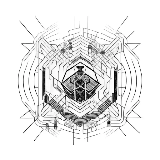 Cyber Sigilism Nature Nape Of Neck Tatoo