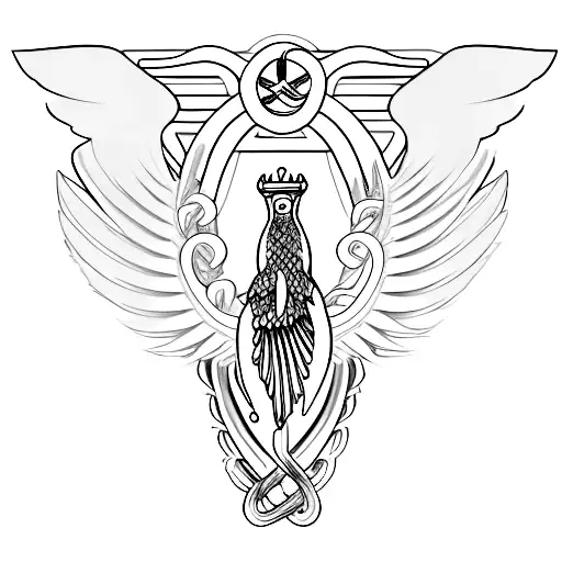 Rod Of Asclepius With Sward Handle As Dna And Wings