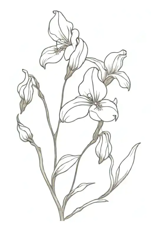 Sweet Pea Flower With Violet Flower With Lily Flower With Daffodils