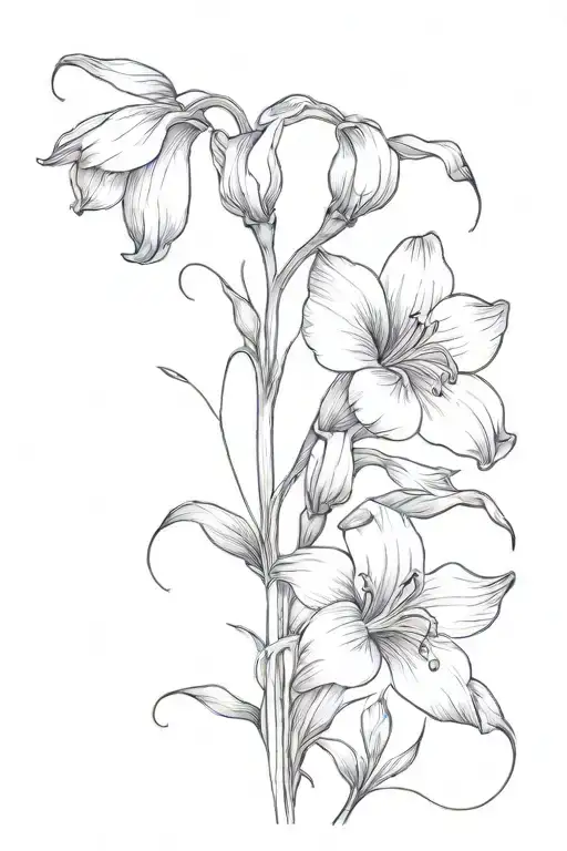 Sweet Pea Flower With Violet Flower With Lily Flower With Daffodils Intertwined