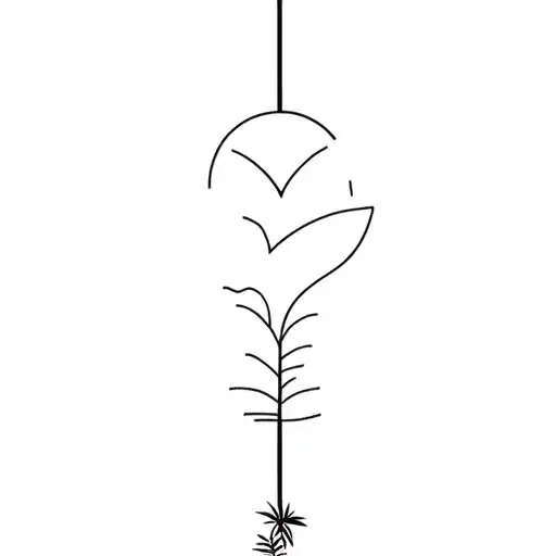 Vertical Composition That Blends Minimalistic Geometric Elements With Travel And Tropical Theme