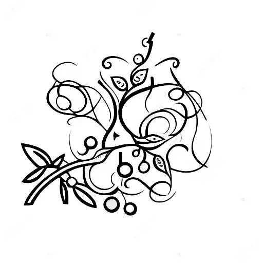 A Wine Glass And A Cooking Spoon Intertwined With A Vine