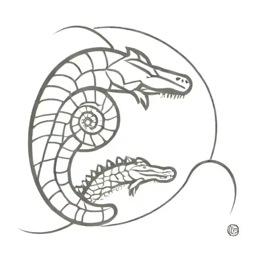 Nautilus And Crocodile Circle