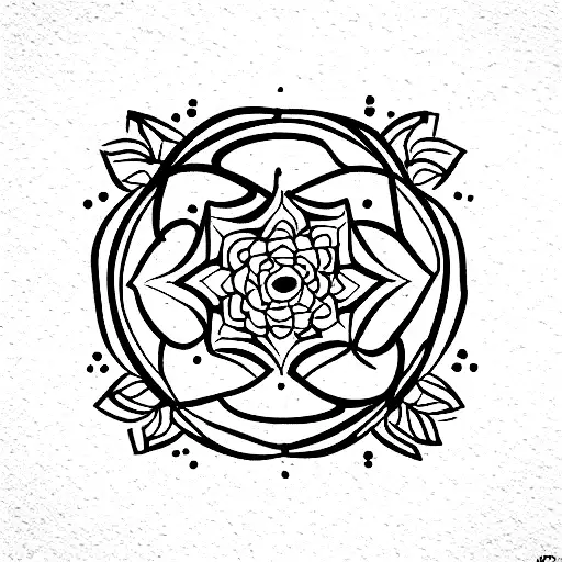 Pause Symbol With Mandala On Wrist