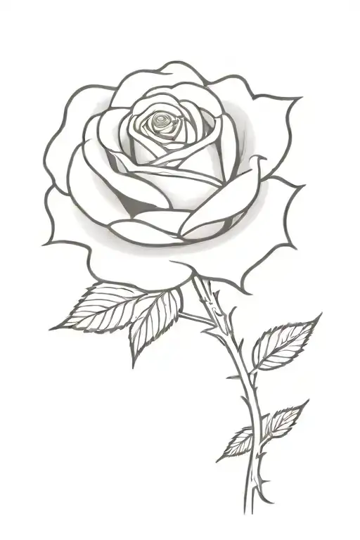 Rose With Stem Curling Around Arm