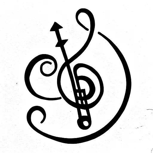 Treble Clef With Cat