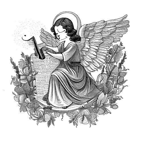 An Angel Playing A Violin