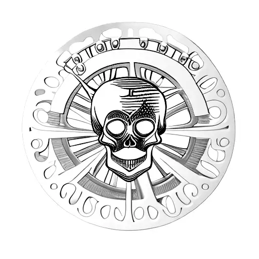 A Skull Pocket Watch With A Broken Chain