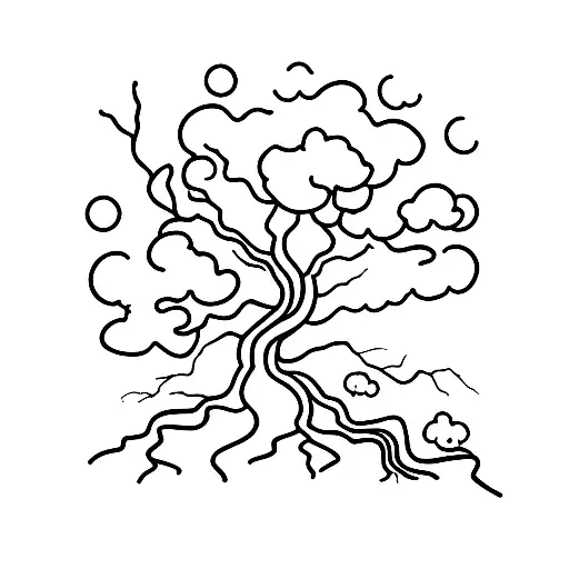 Lightning Hitting Dry Tree