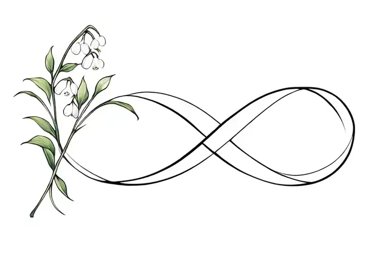 Lilly Of The Valley Intertwined With An Infinity Symbol