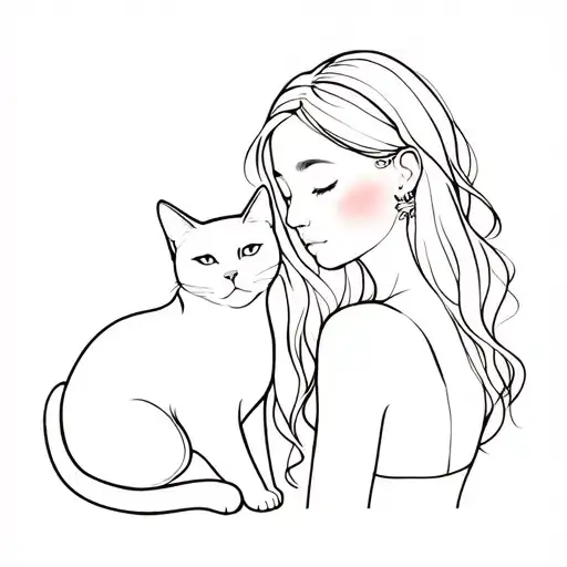 Cat And A Girl