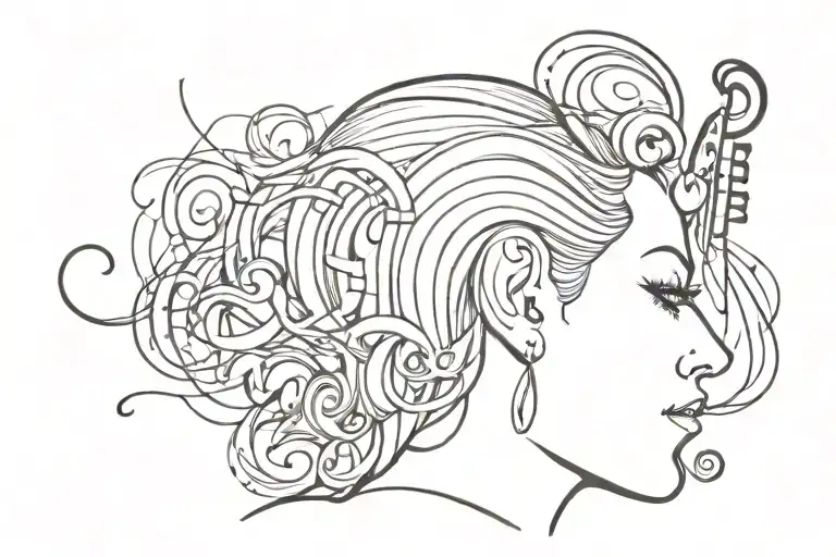 Head Tattoo Music Basic