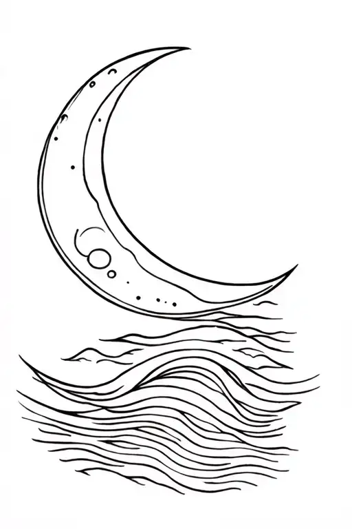 Moon And Waves