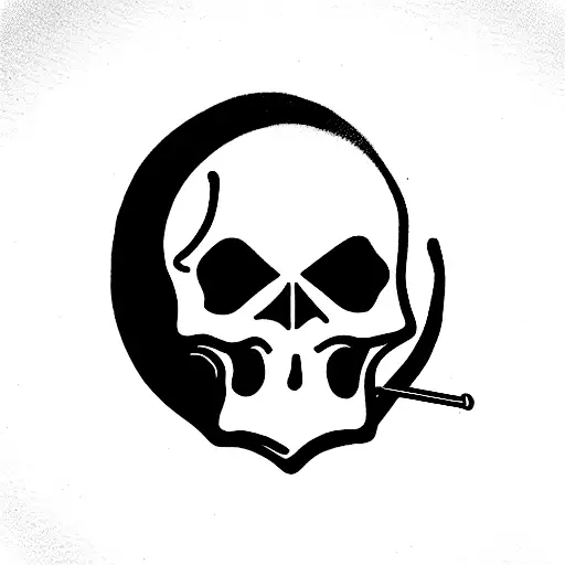 Skull Smoking Weed